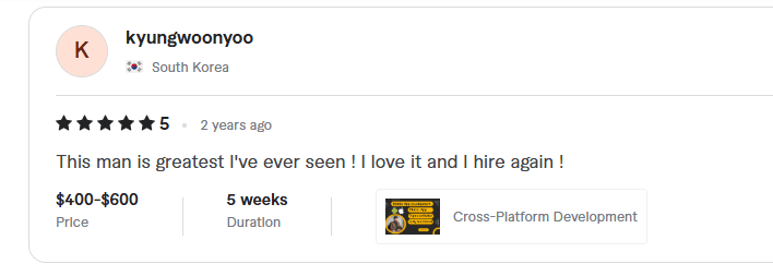 Client review screenshot